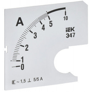Шкала смен. для амперметра Э47 5/5А-1,5 72х72мм IPA10D-SC-0005