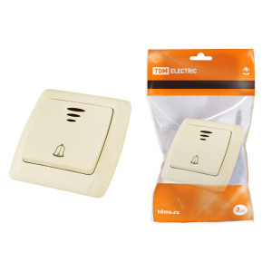 Кнопка звонковая с подсветкой 6А сл. кость "Онега" SQ1805-0037