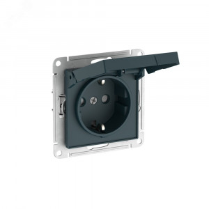 ATLASDESIGN РОЗЕТКА с заземлением со шторкой с крышкой, 16А, IP20, быстрозажимные клеммы, ИЗУМРУД ATN000846S