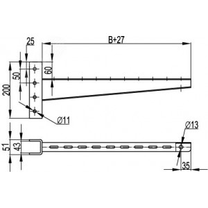 Консоль быстрой фиксации для тяжелых нагрузок 200мм горячеоцинкованная BBF6020HDZ