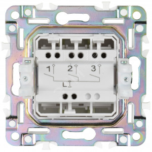 SKANDY Выключатель 3-клавишный 10А SK-V11G мятный IEK SK-V30-0-10-K06