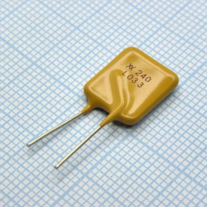LVR033S, Самовосстанавливающийся предохранитель PTC 0.33A 240V 1.24Om -40C...+85C прямые выводы