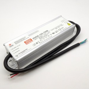HVGC-100-700B, AC-DC драйвер светодиодов, 100Вт, IP67, ККМ, вход 180…480В AC, 47…63Гц/254…679В DC, выход 700мА/15…142В, изоляция 3750В AC, в кожухе 236х68х39, -40…+70°С, димминг 3 в 1