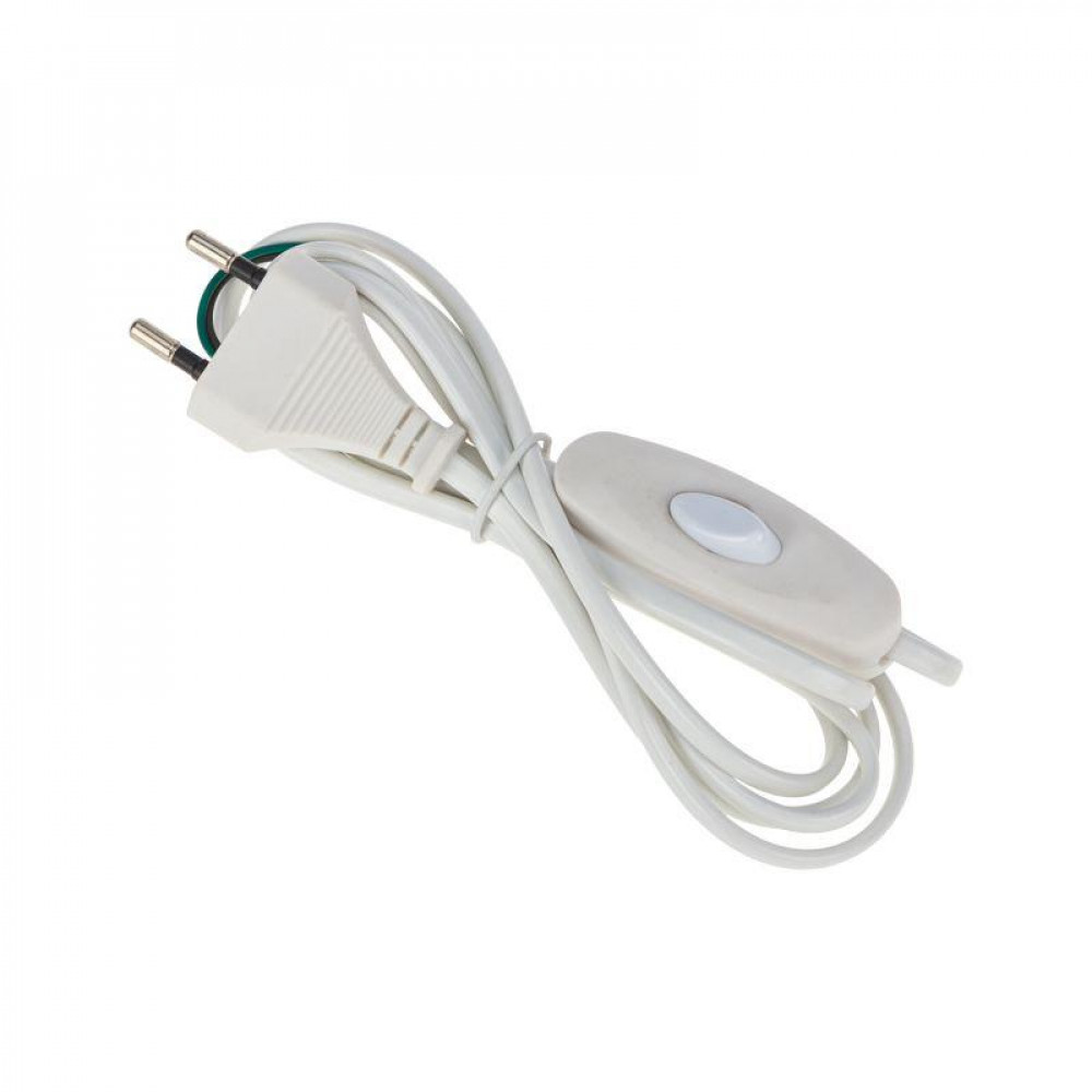 Изображение товара Шнур сетевой 1.8М с выключателем без розетки белый 06-3251