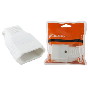 Кабельная розетка 2П 10А 250B (под евровилку CEE 7/16) с з/ш угловой вывод кабеля белая SQ1806-0092