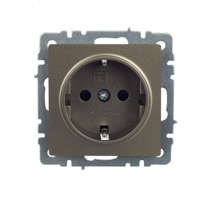 Розетка BRITE РС14-1-0-БрШ 16А с заземл. защ. шторки шампань BR-R14-16-K37