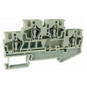 Этажная клемма UJ5-4/2-2, Этажная клемма, 2 этажа, тип фиксации провода: пружинный, номинальное сечение: 4 мм кв., 32A, 500V, ширина: 6,2 мм, цвет: серый, тип монтажа: DIN35