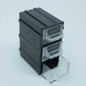 Бокс для р/дет К- 4 прозрачные/серые, Пластиковый контейнер для хранения крепежа, радиоэлектронных комплектующих, любых небольших деталей