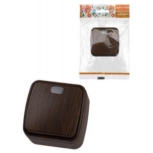 Выключатель 1-кл. открытой установки с подсветкой IP20 10А, венге "Дача" Народная SQ1824-0045