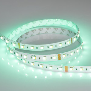 Лента RT 2-5000 24V RGBW-MIX 12mm (5060-One, 60 LED/m, LUX) 026363, Гибкая лента LUX, светодиоды smd 5060 RGBW 5-в-1, 60шт/м (300шт на 5м), белая плата 12мм, скотч 3М. Цвет RGB + Тёплый 2300K + Белый 6500К. Питание 24V, мощность 20 Вт/м (100 Вт на 5м), угол 120°. Размеры 5000х12x2.1мм. Мин.отрезок 100мм, 6 шт светодиодов.