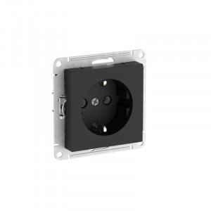 ATLASDESIGN РОЗЕТКА с заземлением, 16А, быстрозажимные клеммы, КАРБОН ATN001043S