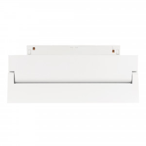 Светильник MAG-ORIENT-LASER-FOLD-S230-12W Warm3000 (WH, 30 deg, 48V) 035866, Светильник для магнитных треков MAG-ORIENT шириной 26 мм. Мощность 12 Вт, св. поток 520 лм, 43 лм/Вт, теплый 3000 K, CRI>90, угол 30°, напряжение питания 48 В. Белый прямоугольный корпус из металл, экран поликарбонат, степень защиты IP20. Размер: длина 23