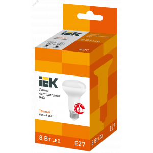 Лампа LED R63 рефлектор 8Вт 230В 3000К E27 LLE-R63-8-230-30-E27