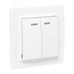 Выключатель 2-кл. СП Минск 10А IP20 с индикатором бел. Basic ERV10-123-10