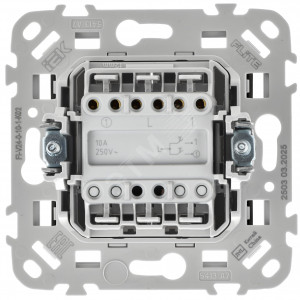 FLITE Выключатель 2-клавишный кнопочный 10А ВС12-2-0-ФлЧ черный IEK FI-V24-0-10-1-K02