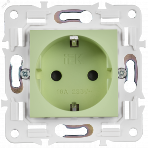 SKANDY Розетка с заземлением с защитными шторками 16А SK-R04G мятный IEK SK-R14-16-K06