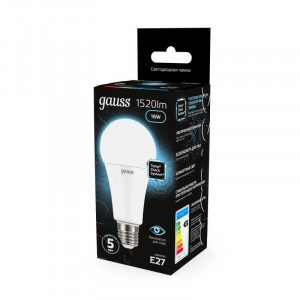 Лампа светодиодная Black 16Вт A60 грушевидная 4100К нейтр. бел. E27 1520лм 102502216