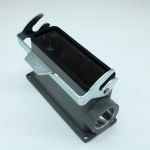 D24B-SFH-1L-2M32, Основание разъема, закрытое, Size D24B, высокое исполнение, с уплотнителем, с одной защелкой, 2 отверстия с резьбой для кабельных вводов M32x1,5, алюминиевый сплав