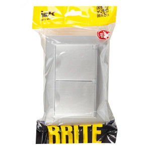 Розетка 2-м СП BRITE РСбш12-3-44-БрА 16А в сборе IP44 с крышкой алюм. BR-R26-16-44-K47-F