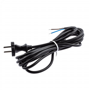 Шнур сетевой с вилкой UX-2x0,75-1,5m-B 1,5м ПВС 2x0,75мм2 черный Б0048681