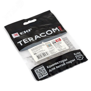 Коннектор RJ-45 TERACOM PRO неэкранированный 8P8C 30мкд Cat.5E универсальный (упак.10шт) [TRP-PLUG-5EUTP-10]