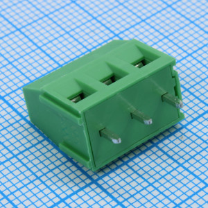 GT125-5.0-03P-14-00, Винтовой клеммный блок c рельефной обоймой, 3 контакта. Серия GT125-5.0