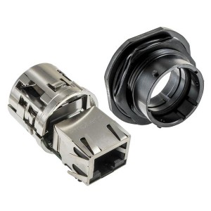 RJF71ZN, Модульные соединители / соединители Ethernet Jam Nut receptacle Female RJ45 term