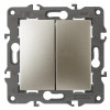 14-1106-04 Переключатель двойной, 10АХ-250В, IP20, Elegance, шампань (10/100/1600) Б0034246