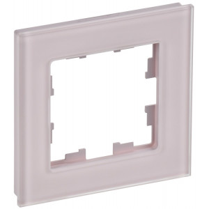 BRITE Рамка 1-мест. РУ-1-2-Бр стекло розовый матовый BR-M12-G-31-K14