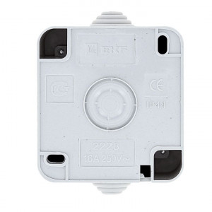 Прага Розетка 1-местная 16А с заземлением IP44 белая EKR16-028-10-44