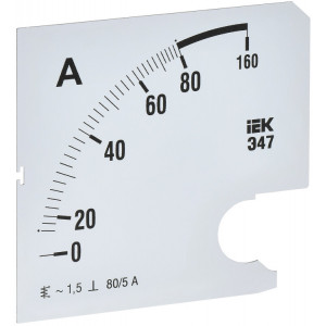 Шкала смен. для амперметра Э47 80/5А-1,5 96х96мм IPA20D-SC-0080