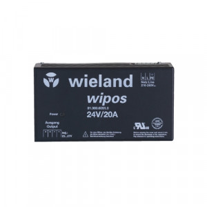 Источник питания WIPOS 24VDC/20A 1PH H, Источник питания, однофазный, 24 V / 20 A, 480 W; диапазон входных напряжений: 195 – 265 VAC; габариты (мм): ширина x высота x глубина: 240 x 130 x 86; вес 1,9 кг; монтаж: на DIN рейку, температура окружающей среды 0°C…+70°C