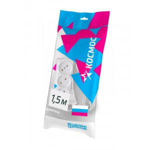 Удлинитель 3х1.5м 6А IP20 ШВВП 2х0.75 YKsm1.5m-3g(6A)E