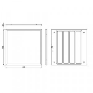 Светильник светодиодный SPO-1-40-4K-M-90RA 40Вт 4000К 3200Лм IP40 595х595х25 RA>90 с равномерной засветкой матов. Б0059727
