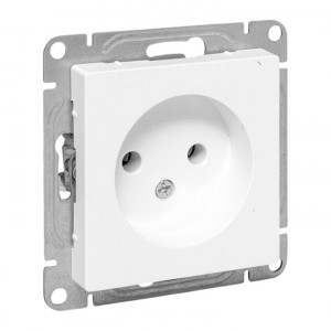 Механизм розетки, 16А, без заземления, без шторок, белый Эпика EKF UP1-SOW-100