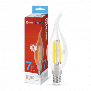 Лампа светодиодная LED-СВЕЧА НА ВЕТРУ-deco 7Вт свеча на ветру прозрачная 6500К холод. бел. E14 810лм 230В 4690612034997