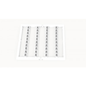 Маркировка (в кассетах) ZW5-40P-19-106Z(H), Кассета с маркировочными шильдиками, для клемм сечением 2,5 мм.кв., верхняя, 40 шильдиков, нанесенные символы: 28, с вертикальным расположением, размер шильдика: 4.5 x 4.9 мм, цвет: белый