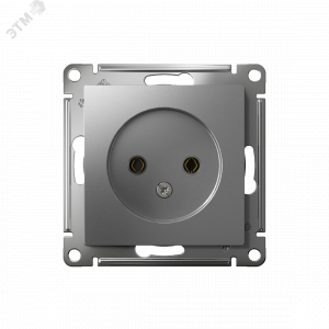 Розетка 1-м СП AtlasDesign 16А IP20 без заземл. без защ. шторок механизм сталь SE ATN000941