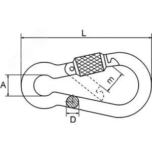 Карабин с фиксатором  5х50 CM627005