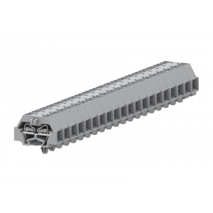 Проходная клемма (MINI) 240341, Проходная клемма, MINI, боковой подвод кабеля, 4 точки подключения, тип фиксации провода: пружинный, номинальное сечение: 1,5 мм кв., 18A, 400V, ширина: 8 мм, цвет: серый, тип монтажа: защелки в панель