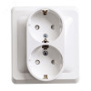 Изображение товара Розетка 2-м СП Этюд 16А IP20 250В с заземл. без защ. шторок бел. SE PC16-007B