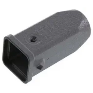 09200031440, Кожух кабельных разъемов Han A 3А, одиночная защелка, 2 ножки, прямой ввод PG11, цинковый сплав /покрытие эмаль, серый RAL 7037, IP65/67