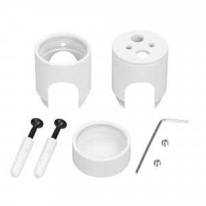 Крепление MOONLIGHT-CYL-D18-DUO-WHITE 047390, Крепление герметичной ленты MOONLIGHT D18. Материал сталь, цвет белый. Габариты держателя в сборке 34x34x76 мм.