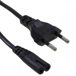 Y001/CEE7/16 1.8M 2X0.75 BF, Шнур сетевой 2-х полюсный прямой, вилка CEE7/16 - розетка IEC C7, 1.8 м, 2x0.75 мм2, чёрный