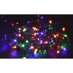 Гирлянда "Нить" 10м 100LED RGB IP20 провод зел. 230В с контроллером 8 режимов LGDB110-3-100-10-G-S-20