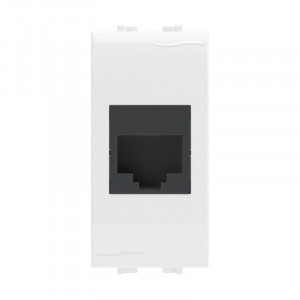 Розетка компьютерная 1-м СП 1мод. Brava RJ45 кат.5E разъем Hyperline бел. 76654B