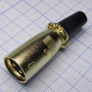CANNON 58 3M, Аудио разъём XLR - вилка кабельная, 3 контакта, цвет - золотистый