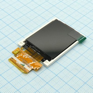 MI0177JT-1, TFT 1.77", 128xRGBx160, 8 битный параллельный интерфейс, 65к/262K, LED подсветка, яркость 320 cd/m2, контрастность 250:1, драйвер ST7735R, напр. питания 2,5...3,3 В, 6 o'cl, -20..+70С