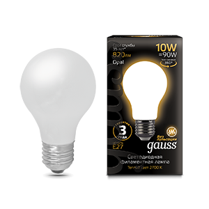 Лампа светодиодная филаментная Black Filament 10Вт A60 грушевидная матовая 2700К тепл. бел. E27 820лм 102202110