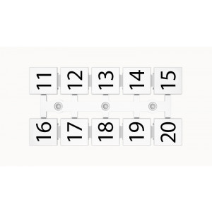 Маркировка (полоска) ZT12-10P-19-18Z(H), Кассета с маркировочными шильдиками, для клемм сечением 16 мм.кв., верхняя, 5x2 шильдиков, нанесенные символы: 11...20, с горизонтальным расположением, размер шильдика: 11 x 10,8 мм, цвет: белый